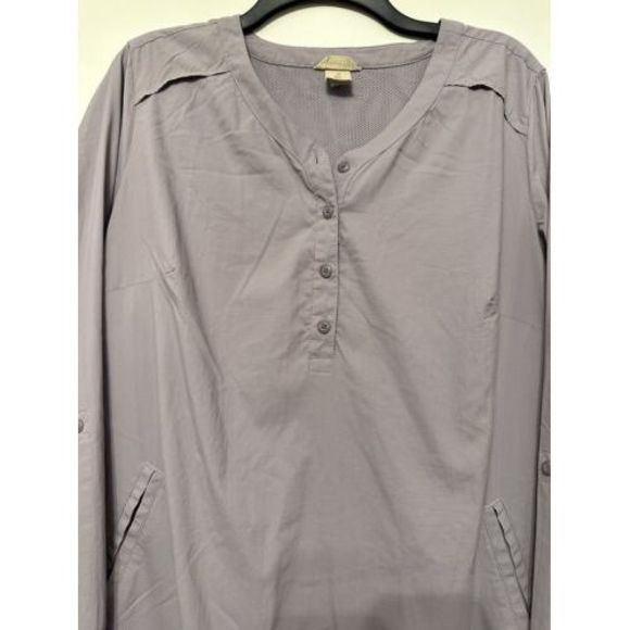 Duluth‎ Trading Co Vented Rolltab Slvs Shirt Dress Purple Women's Sz M Outdoors - Picture 2 of 6